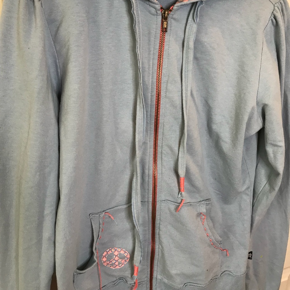 Embroidered zip up hoodie size L - Picture 3 of 8